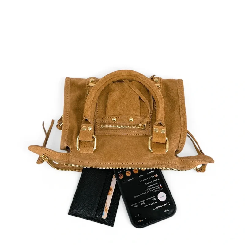 Mini-sac en daim STORM SUEDE NANO Camel