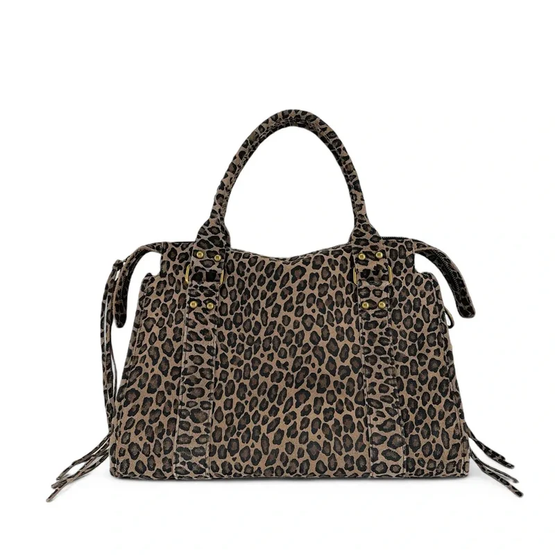 Sac à main en cuir à motif SANDSTORM LEO E.L. Ocelot