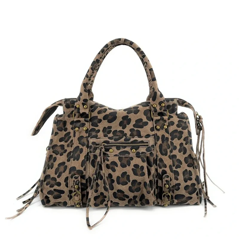 Sac à main en cuir à motif SANDSTORM LEO E.L. Léopard