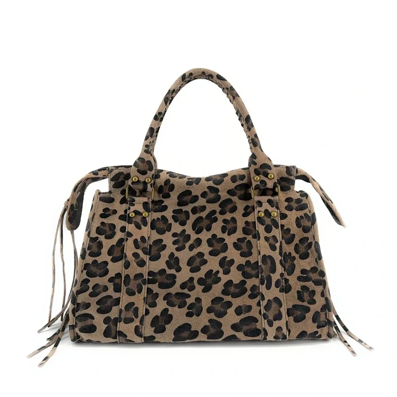 Sac à main en cuir à motif SANDSTORM LEO E.L. Léopard