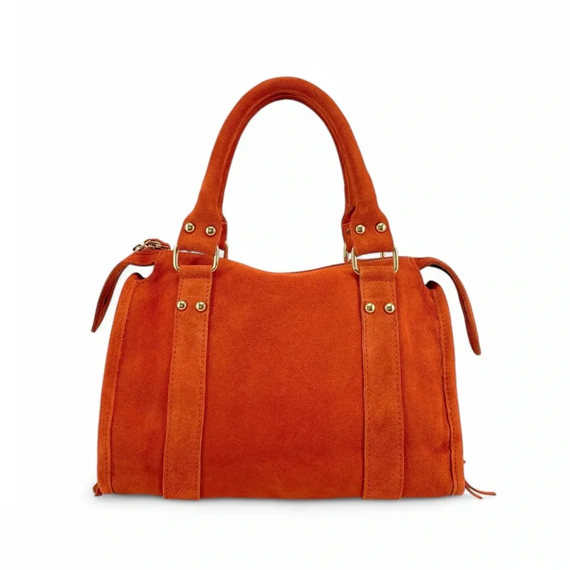 Sac à main en daim STORM SUEDE GOLD Mandarine