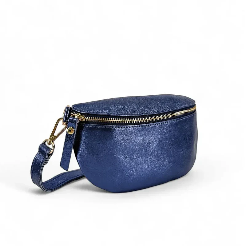 Sac banane en cuir irisé LOU-DO métal doré Nuit étoilée