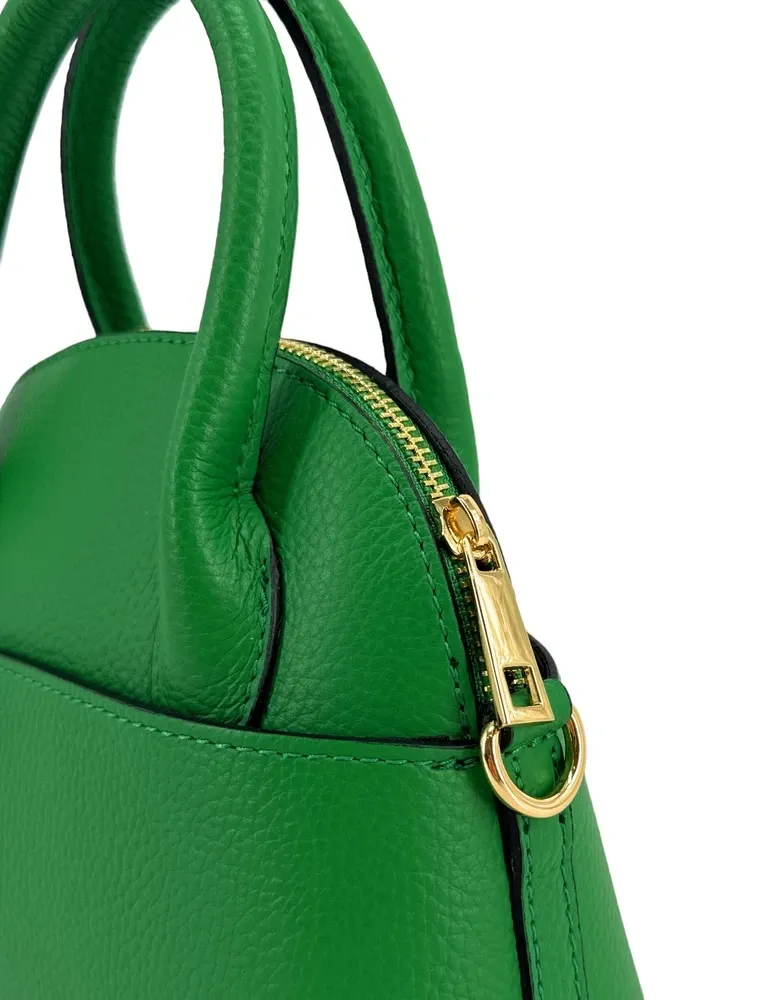 Mini-sac à main en cuir grainé MANOLITA Vert anglais
