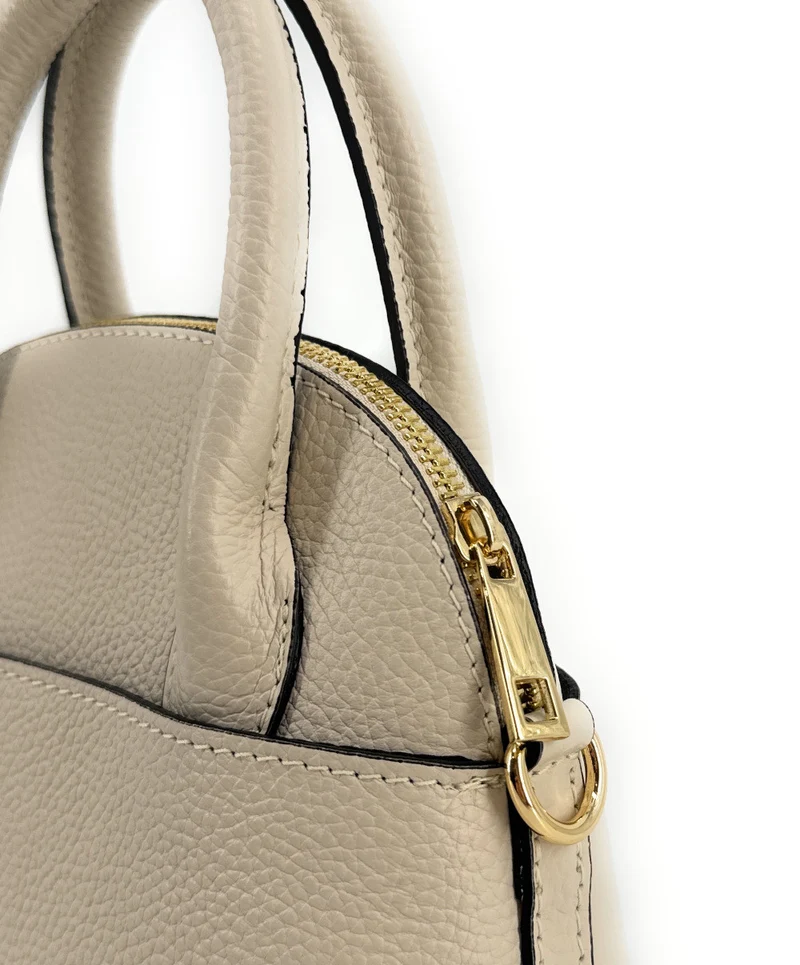 Mini-sac à main en cuir grainé MANOLITA Taupe clair