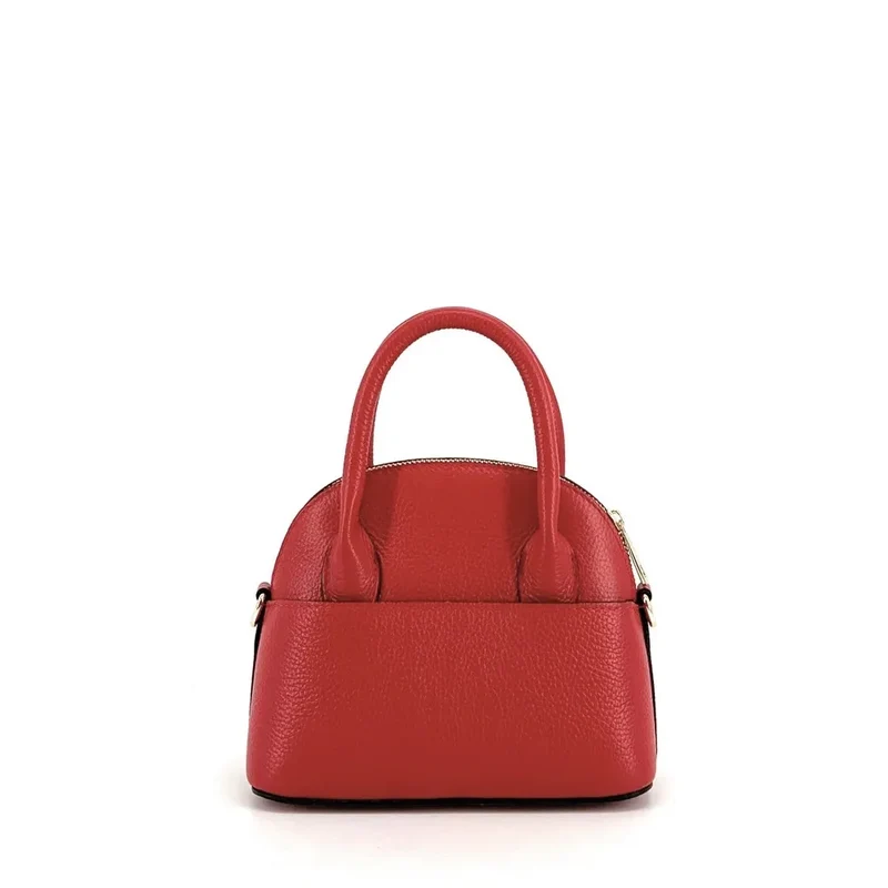 Mini-sac à main en cuir grainé MANOLITA Rouge garance