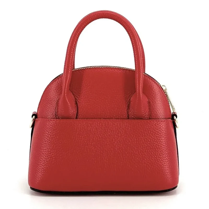 Mini-sac à main en cuir grainé MANOLITA Rouge garance