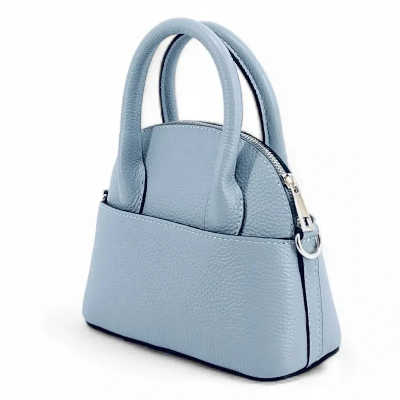 Mini-sac à main en cuir grainé MANOLITA Bleu pastel