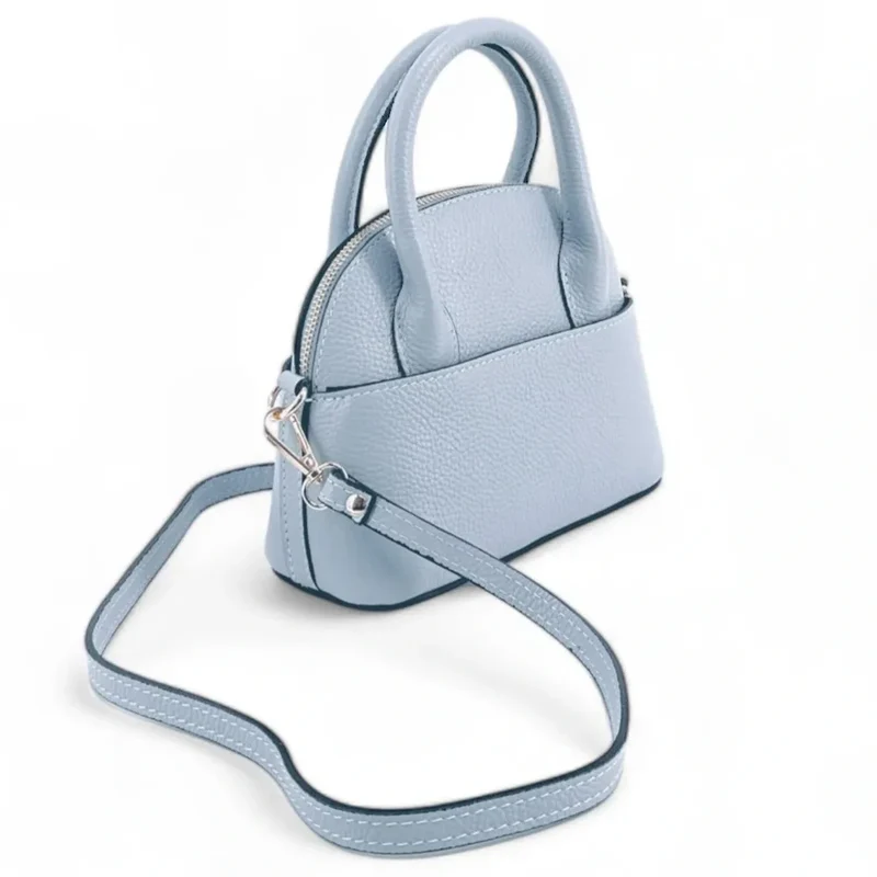 Mini-sac à main en cuir grainé MANOLITA Bleu pastel