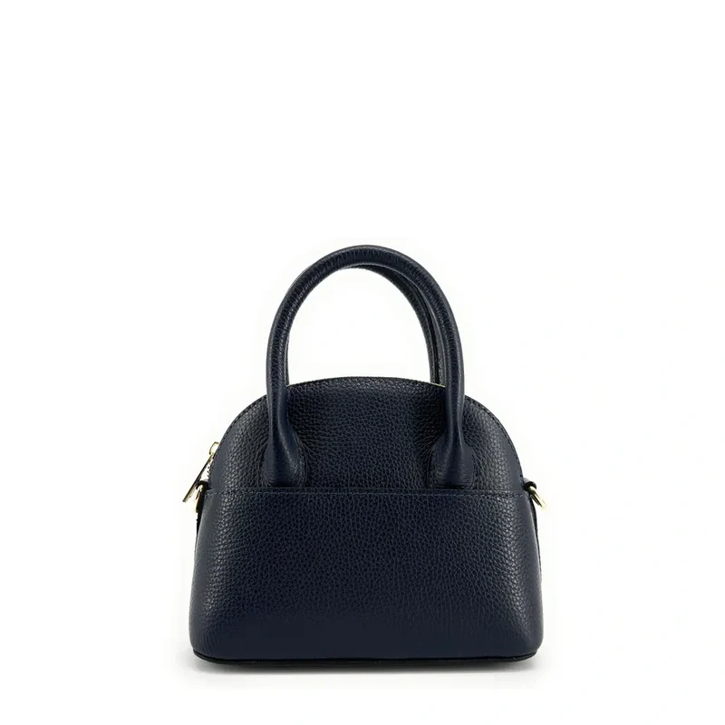 Mini-sac à main en cuir grainé MANOLITA Bleu marine
