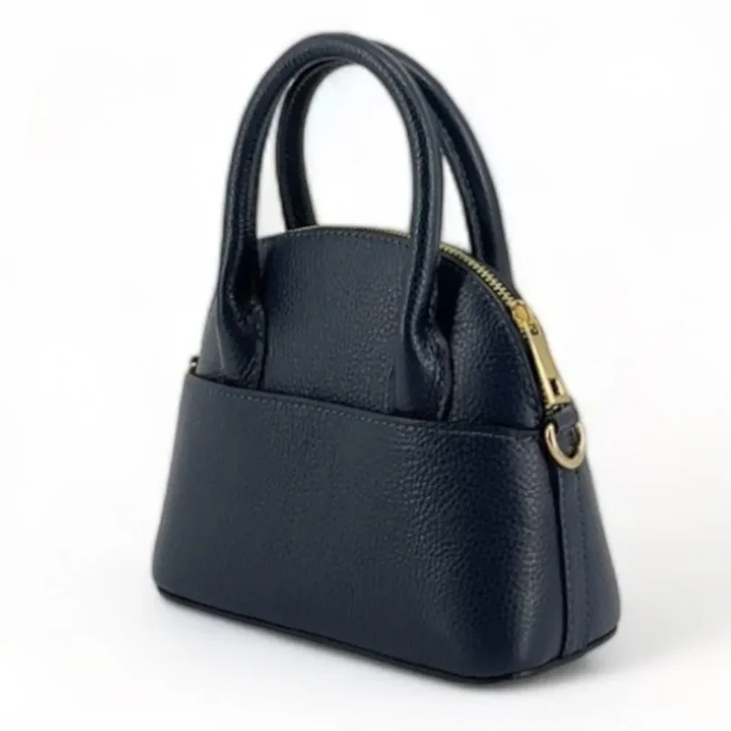 Mini-sac à main en cuir grainé MANOLITA Bleu marine