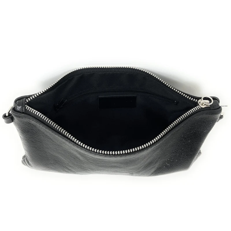 Sac pochette en cuir irisé MELUSINE Noir irisé