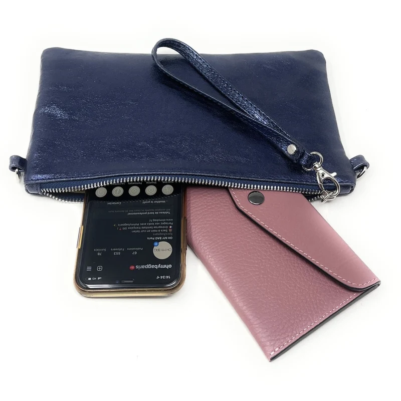 Sac pochette en cuir irisé MELUSINE Nuit étoilée