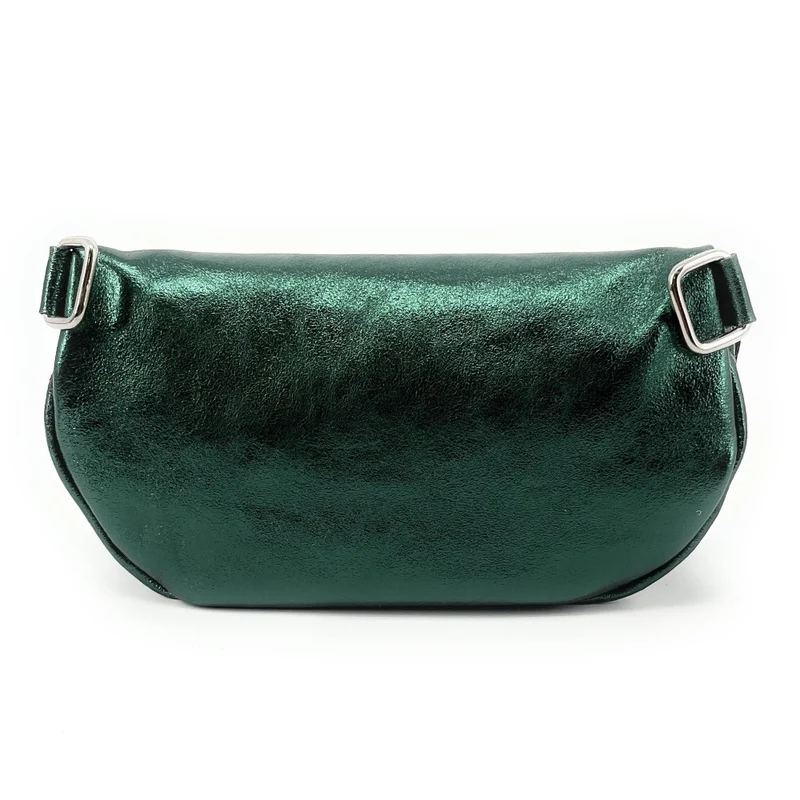 Sac banane en cuir irisé LOU-ANN Vert forêt irisé