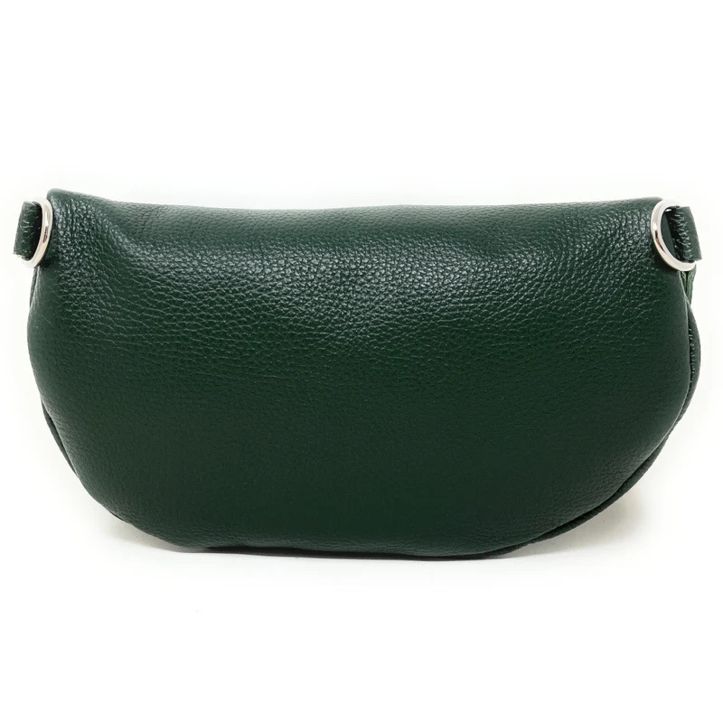 Sac banane en cuir grainé LOU-ANN Vert forêt