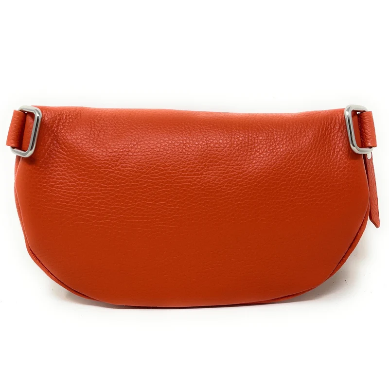 Sac banane en cuir grainé LOU-ANN Orange