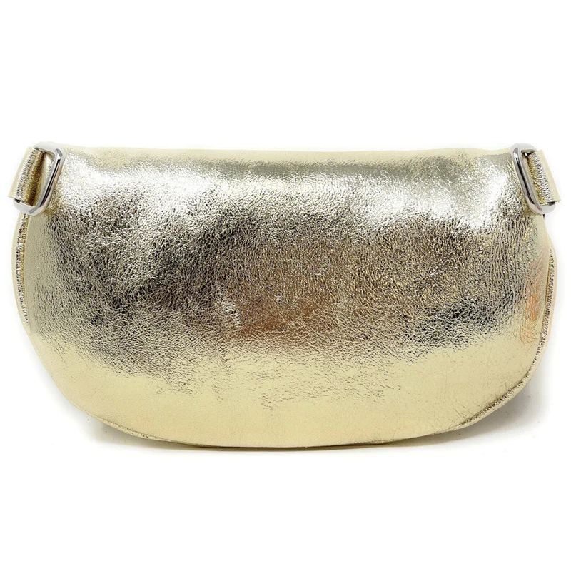 Sac banane en cuir irisé LOU-ANN Or pâle