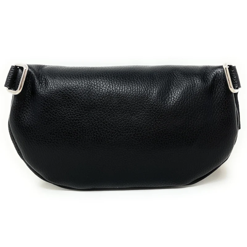 Sac banane en cuir grainé LOU-ANN Noir