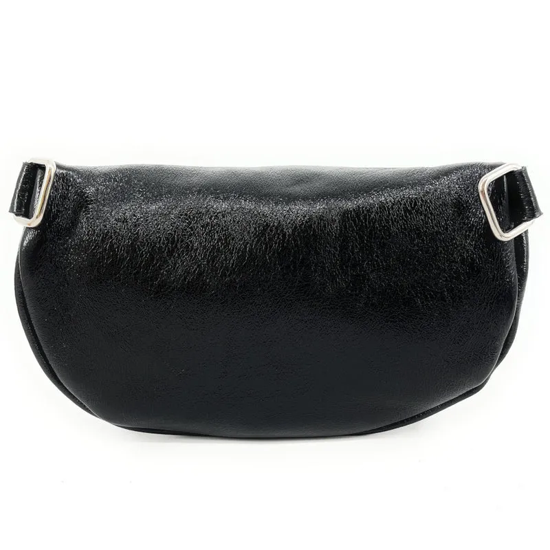 Sac banane en cuir irisé LOU-ANN Noir irisé
