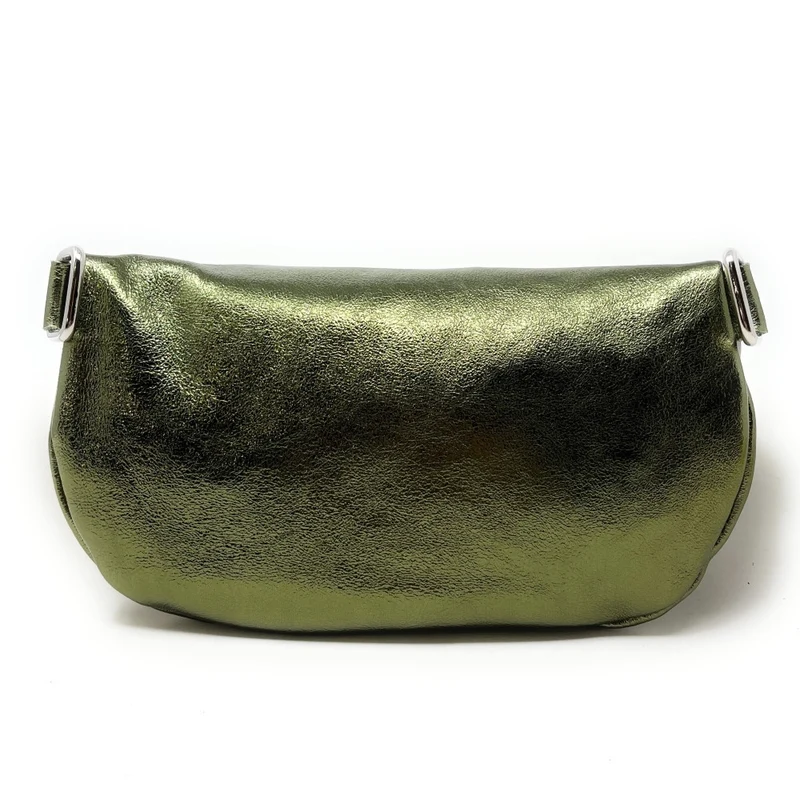 Sac banane en cuir irisé LOU-ANN Kaki irisé