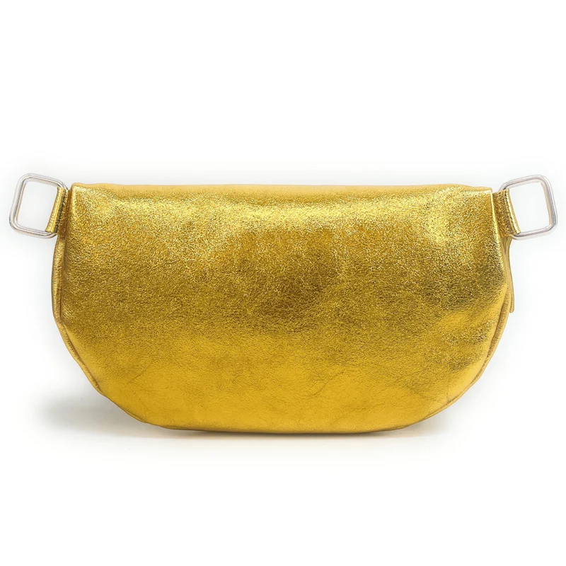 Sac banane en cuir irisé LOU-ANN Jaune tournesol