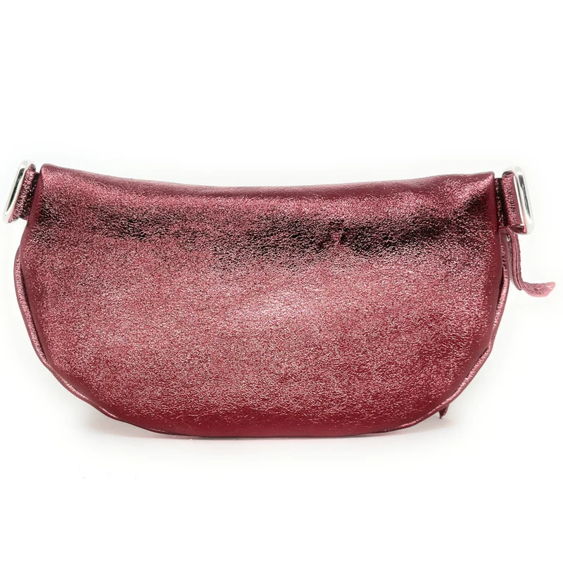 Sac banane en cuir irisé LOU-ANN Framboise irisé