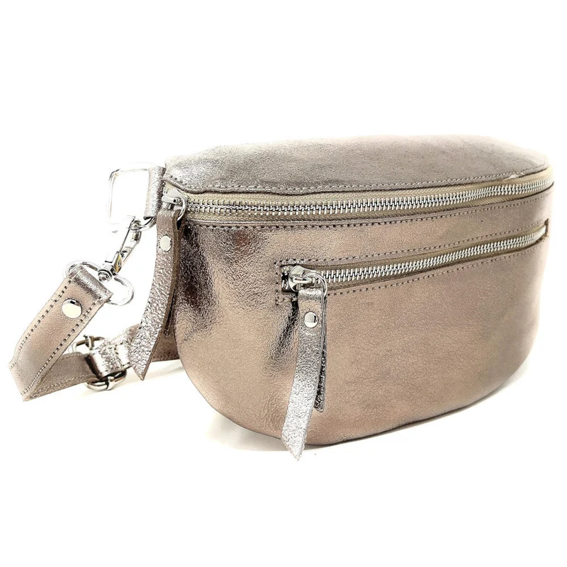 Sac banane en cuir irisé LOU-ANN Champagne irisé