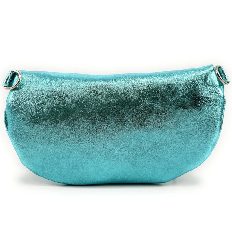 Sac banane en cuir irisé LOU-ANN Bleu des mers du sud