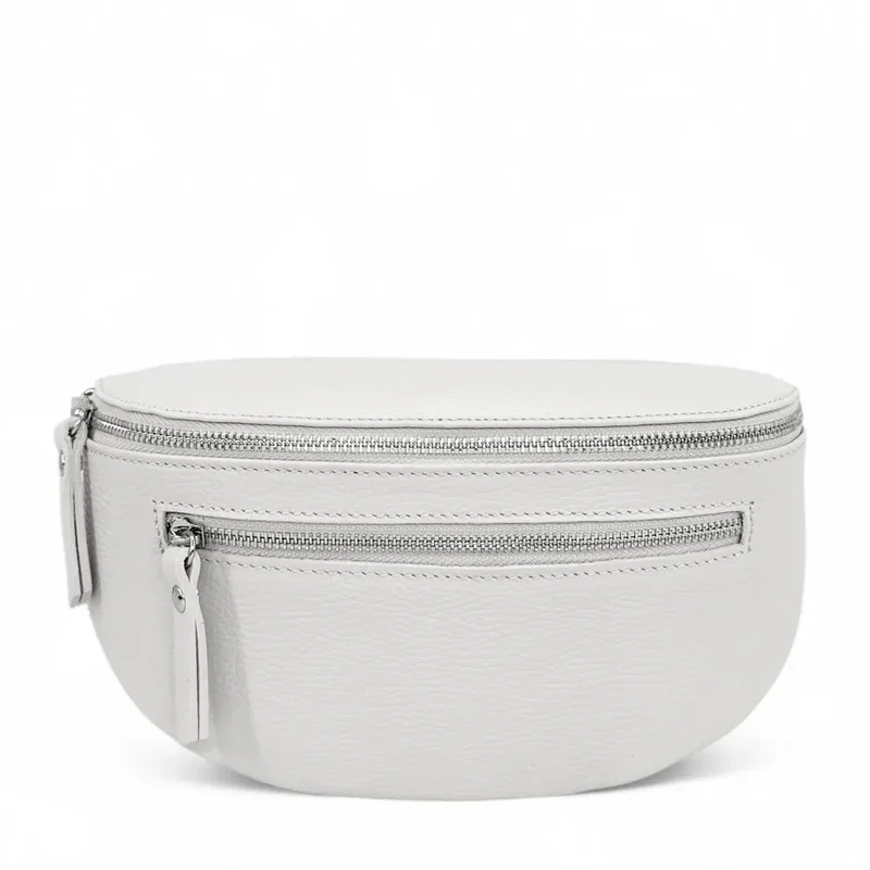 Sac banane en cuir grainé LOU-ANN Blanc