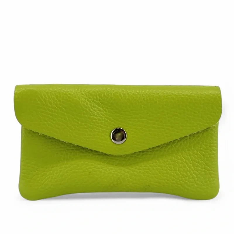 Pochette porte-monnaie en cuir grainé COMPO Vert anis