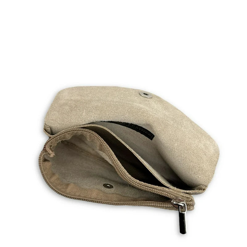 Pochette porte-monnaie en cuir grainé COMPO Taupe foncé