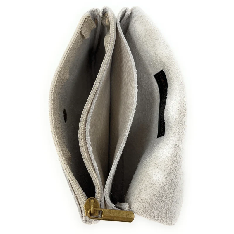 Pochette porte-monnaie en cuir grainé COMPO Taupe clair