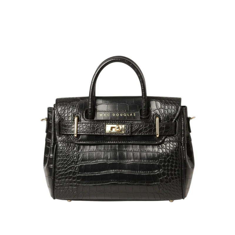Pyla MERYL mini sac à main aspect croco Noir