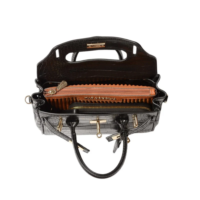 Pyla MERYL mini sac à main aspect croco Noir
