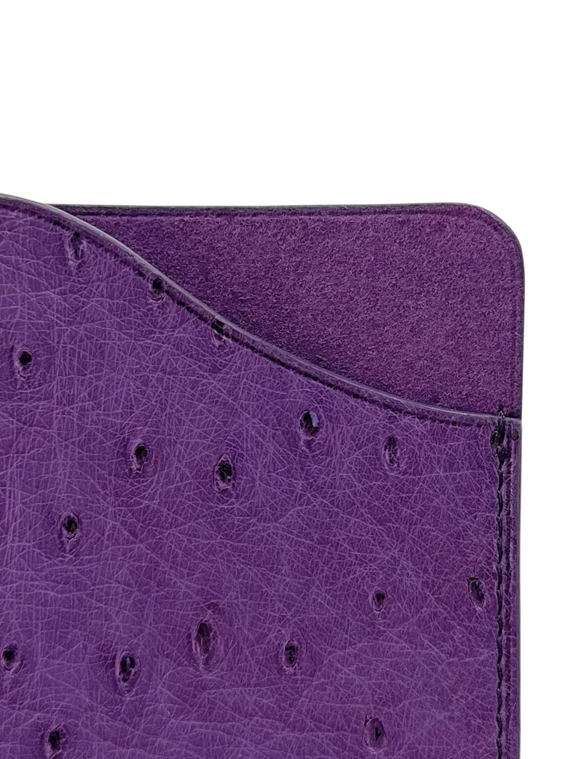 Etui à lunettes en cuir d'autruche édition Haute-couture Violet améthyste