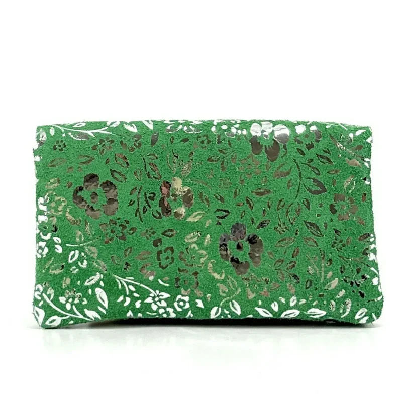 Pochette porte-monnaie en daim COMPO BLOOM Vert anglais