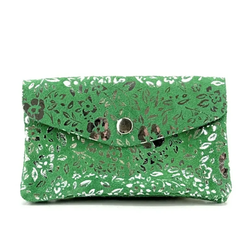 Pochette porte-monnaie en daim COMPO BLOOM Vert anglais