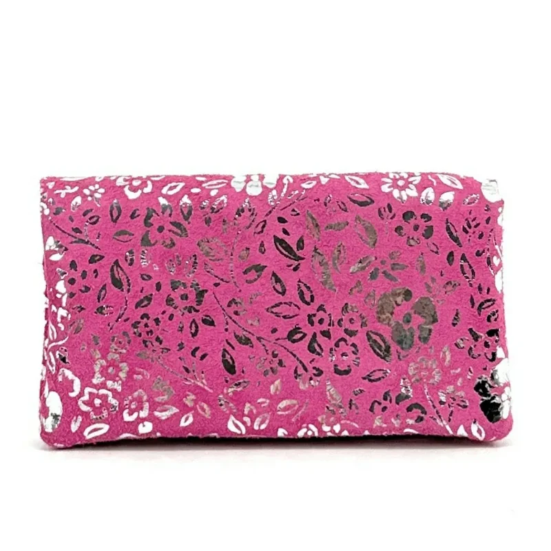 Pochette porte-monnaie en daim COMPO BLOOM Rose intense