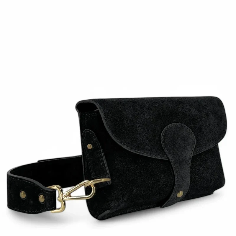 Mini-sac french stick en daim TOSCA SUEDE Noir
