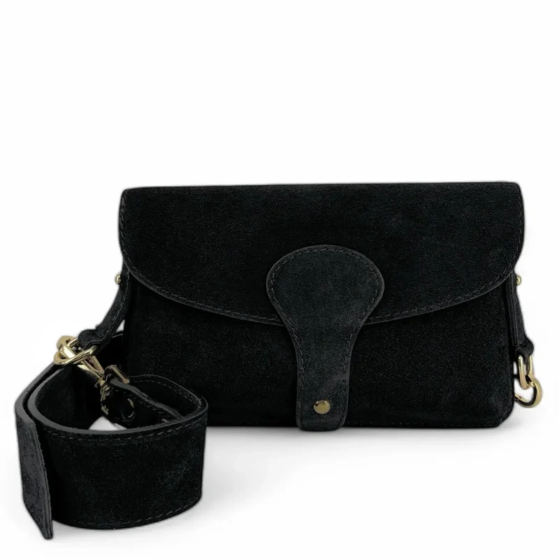 Mini-sac french stick en daim TOSCA SUEDE Noir
