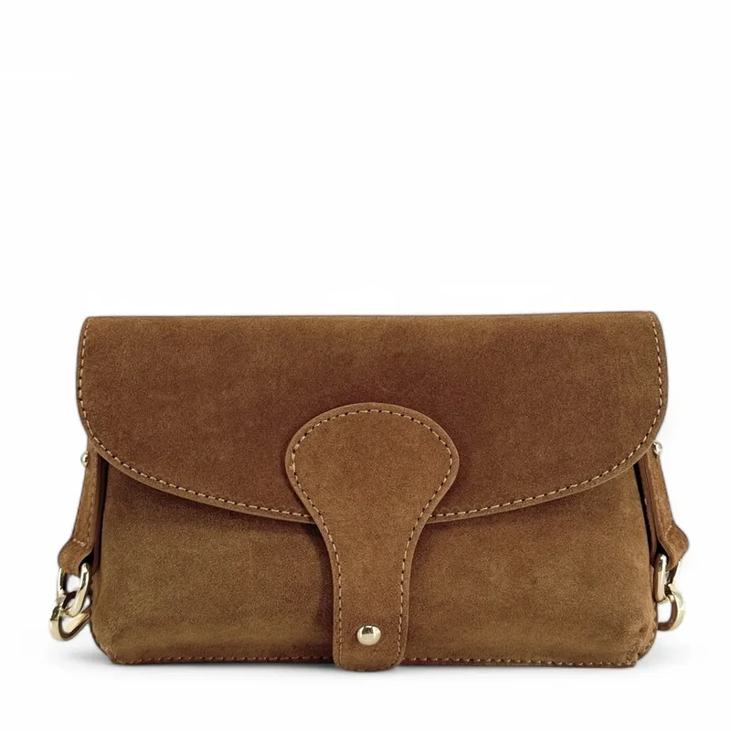 Mini-sac french stick en daim TOSCA SUEDE Cannelle