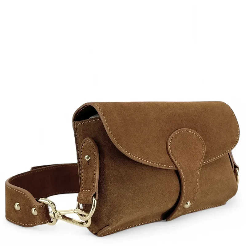 Mini-sac french stick en daim TOSCA SUEDE Cannelle
