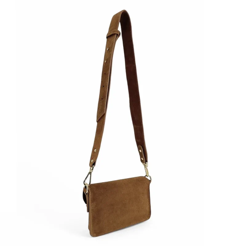 Mini-sac french stick en daim TOSCA SUEDE Cannelle