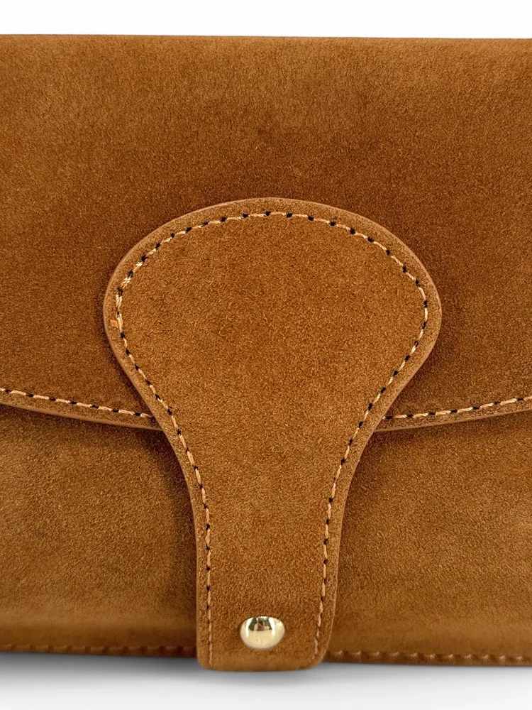 Mini-sac french stick en daim TOSCA SUEDE Cannelle