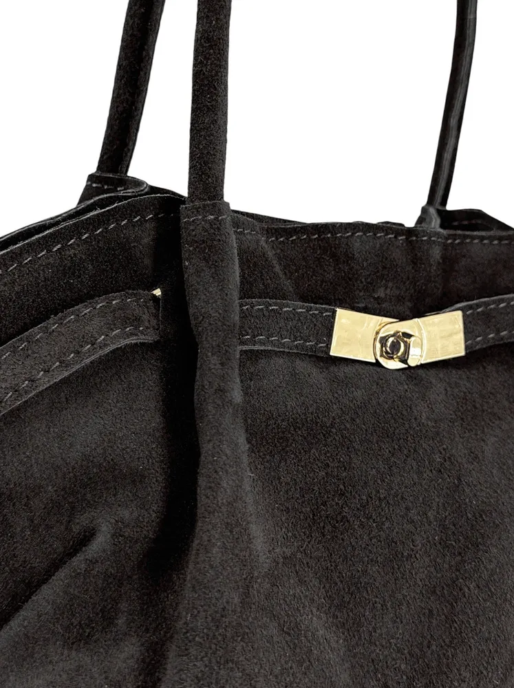 Sac cabas loose en daim ALANA Noir