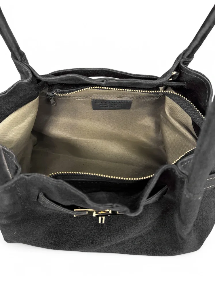 Sac cabas loose en daim ALANA Noir