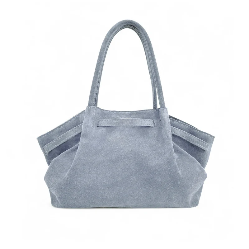 Sac cabas loose en daim ALANA Bleu pastel