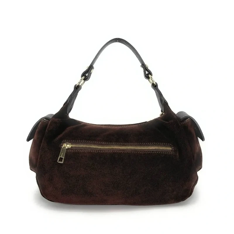 Sac multipoches en daim NELLIE Chocolat