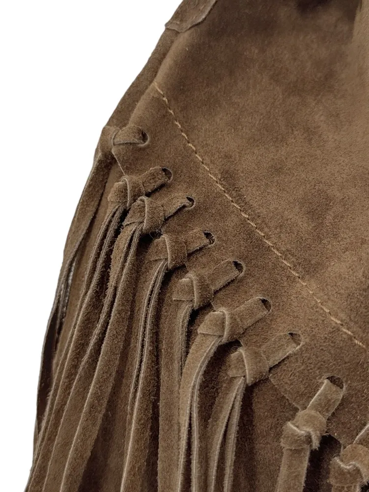 Sac bourse en daim APONI Taupe