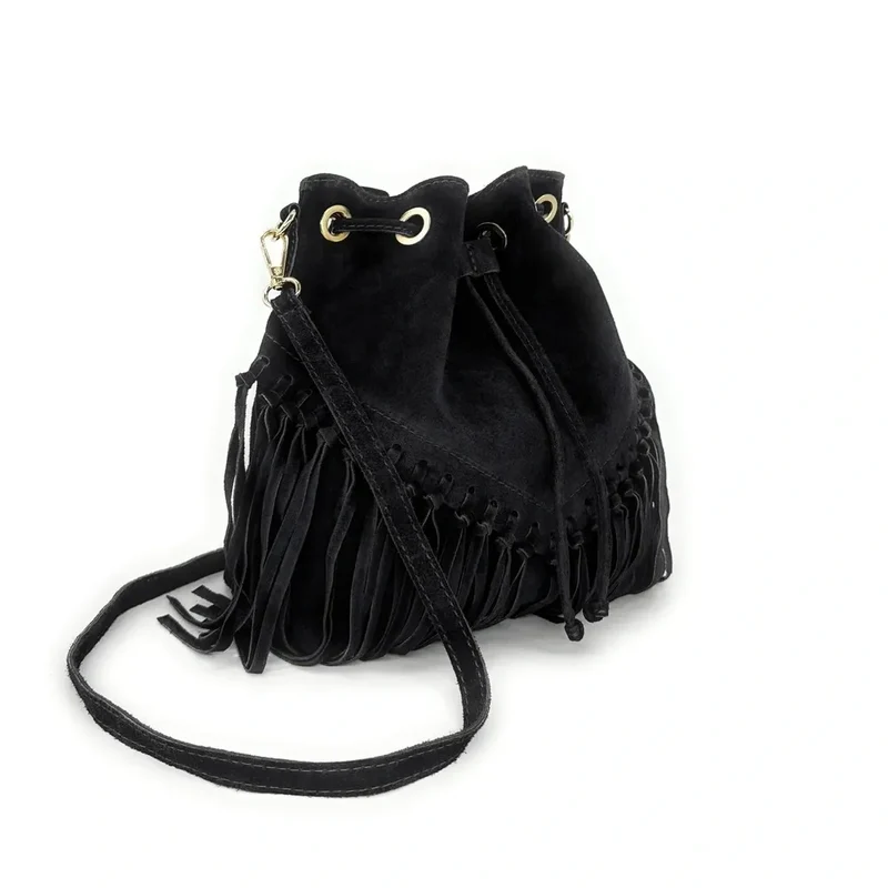 Sac bourse en daim APONI Noir
