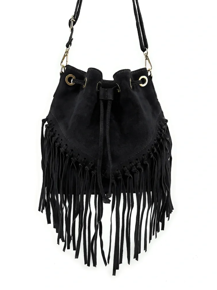 Sac bourse en daim APONI Noir